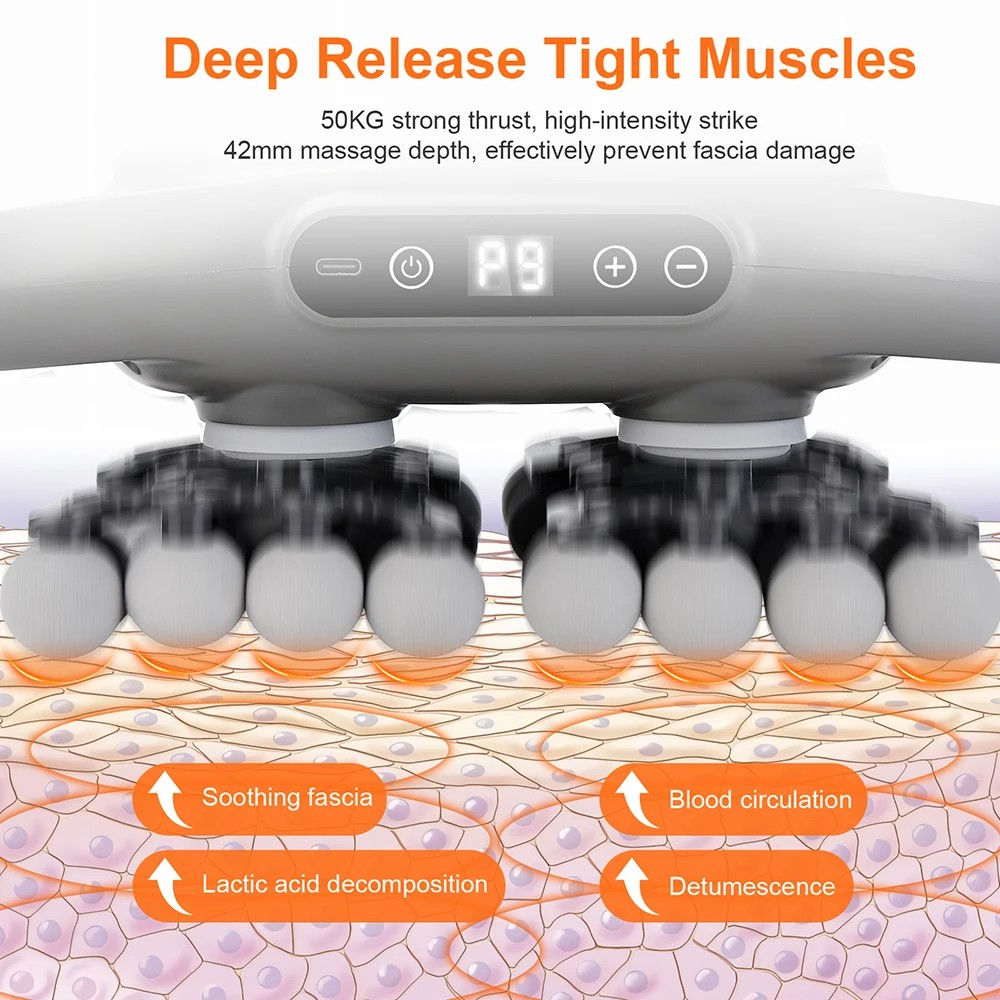 42-Heads Fascia Gun High-Frequency Vibration Body Massage