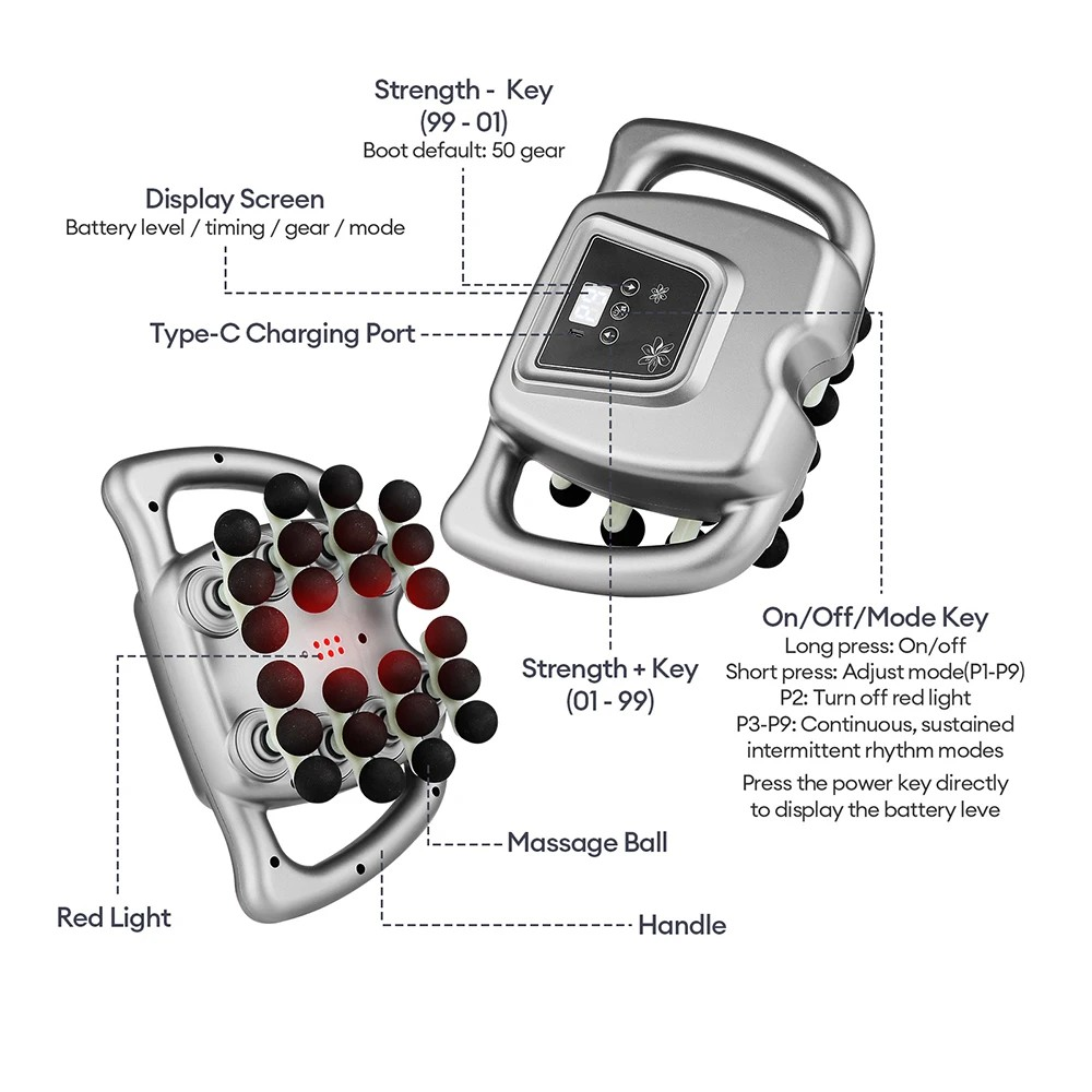 42-Heads Fascia Gun High-Frequency Vibration Body Massage