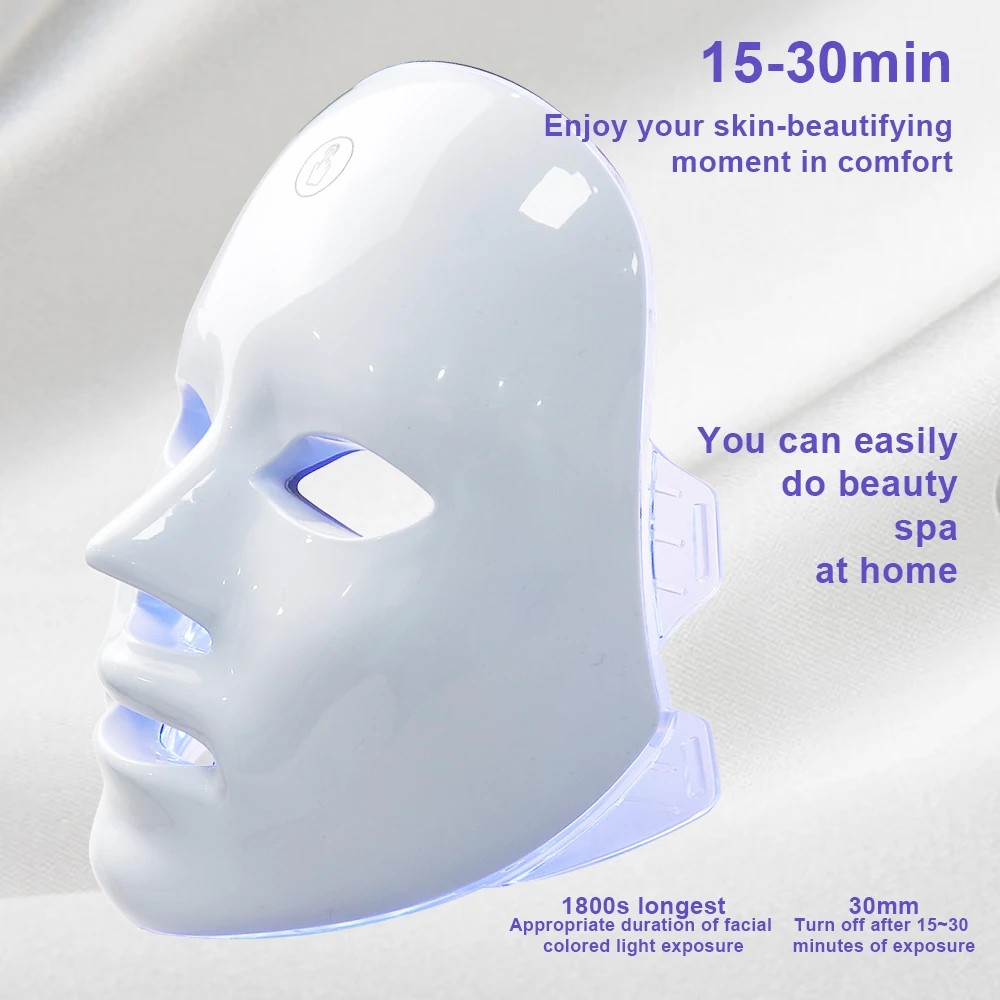 Facial LED Mask Photon Therapy Beauty Mask Rejuvenation Face Whitening Lifting Beauty Device Skin Care Rechargeable