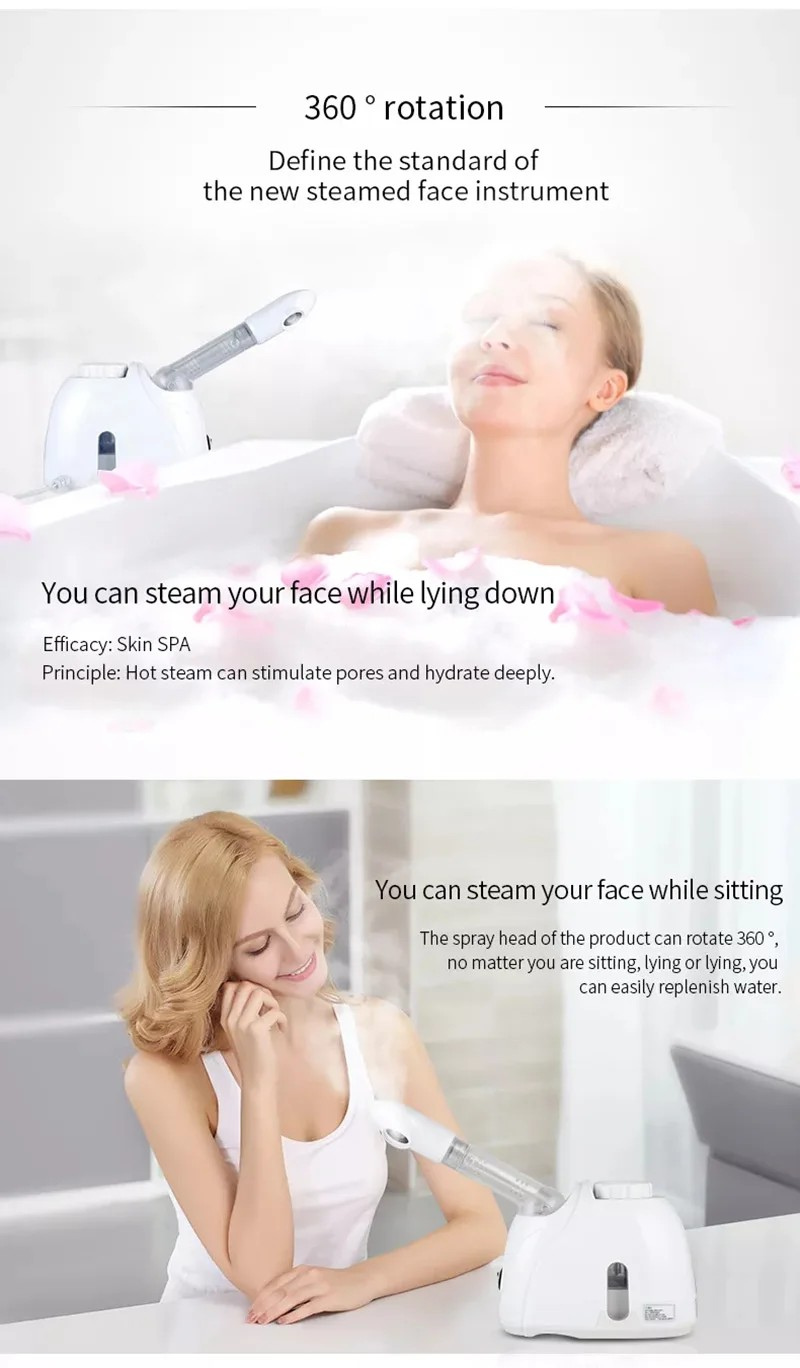 Ozone Facial Steamer Warm Mist Humidifier for Face Deep Cleaning Vaporizer Sprayer