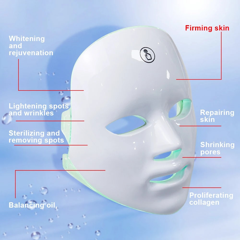 Facial LED Mask Photon Therapy Beauty Mask Rejuvenation Face Whitening Lifting Beauty Device Skin Care Rechargeable