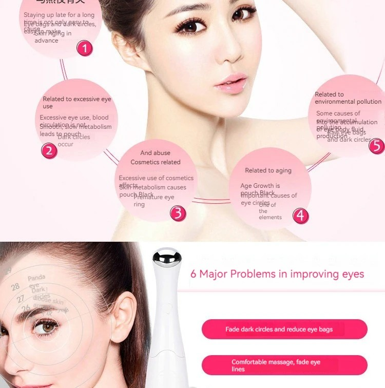 Electric eye massager for vibration, wrinkle removal, anti-aging, eye massage, removal of dark circles, beauty, eye care