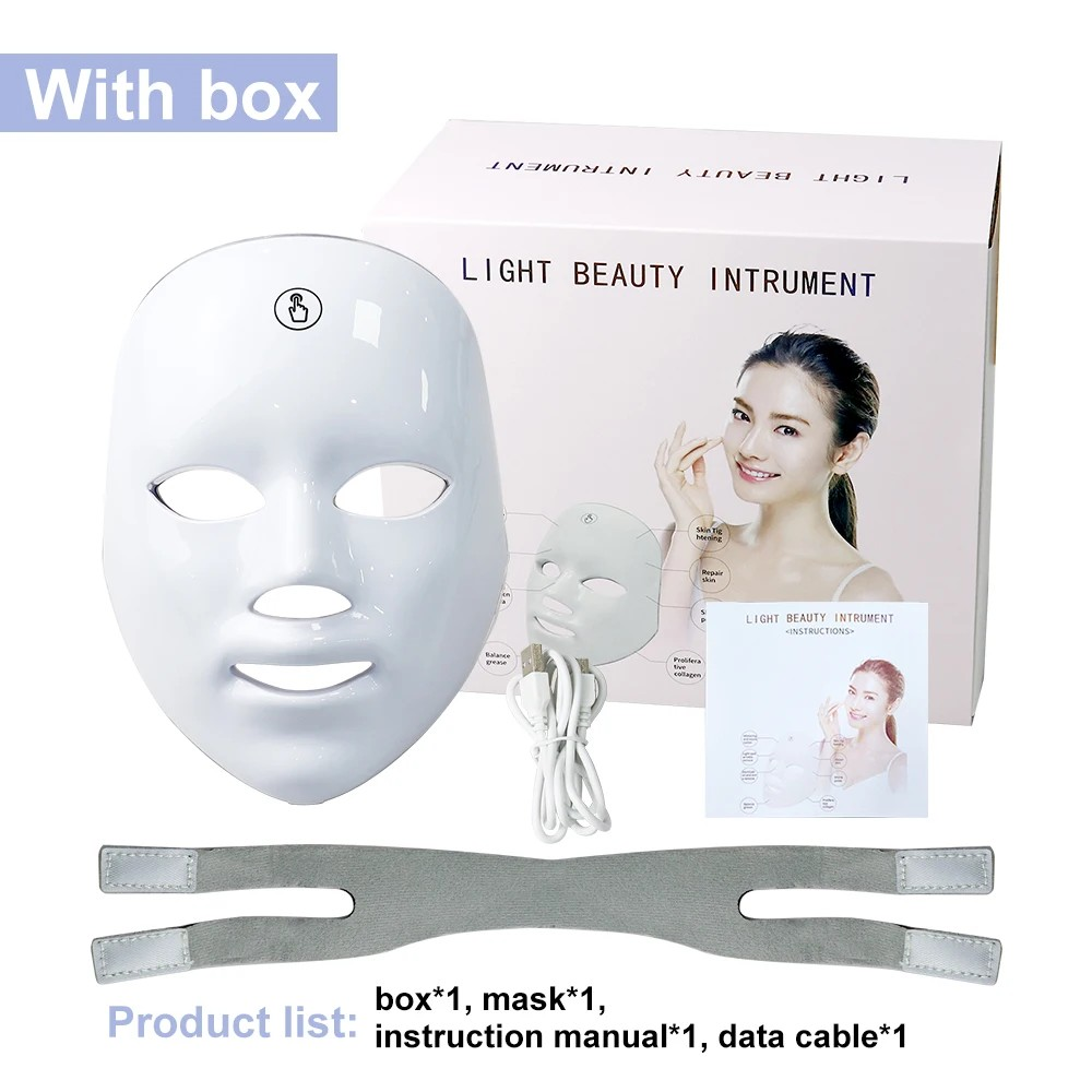 Facial LED Mask Photon Therapy Beauty Mask Rejuvenation Face Whitening Lifting Beauty Device Skin Care Rechargeable