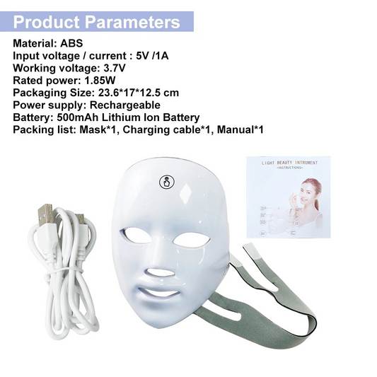 Facial LED Mask Photon Therapy Beauty Mask Rejuvenation Face Whitening Lifting Beauty Device Skin Care Rechargeable