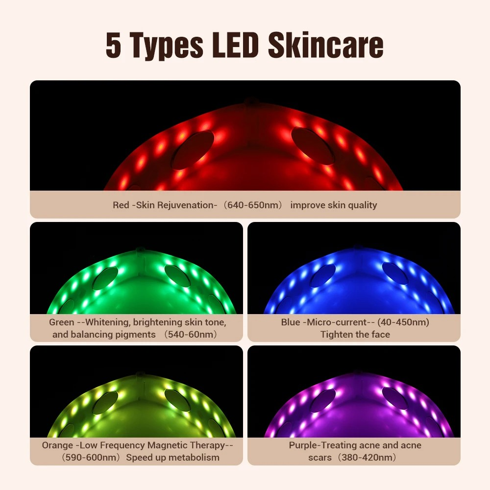 EMS Face Slimming Device Double Chin V Shape Lift Belt 5 Color Lights Hot Compress Face Vibration Massager With Remote Control