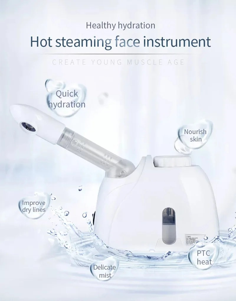 Ozone Facial Steamer Warm Mist Humidifier for Face Deep Cleaning Vaporizer Sprayer
