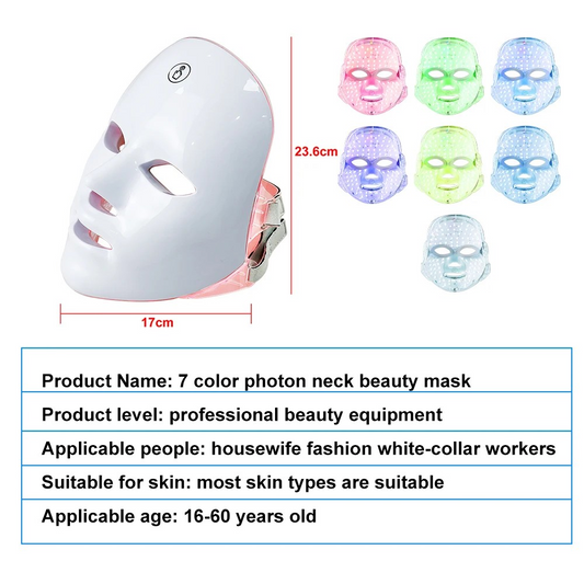 Facial LED Mask Photon Therapy Beauty Mask Rejuvenation Face Whitening Lifting Beauty Device Skin Care Rechargeable