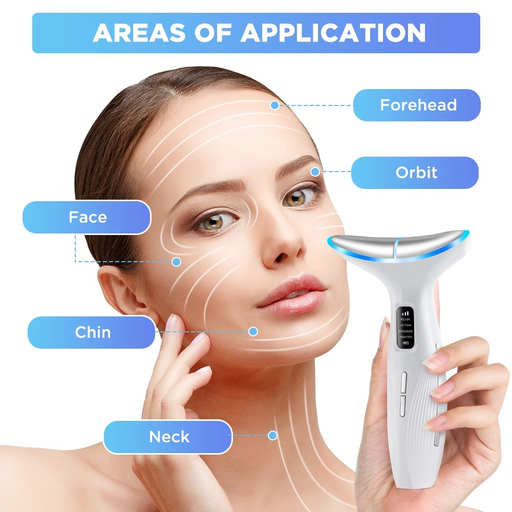 3 Modes Skin Lifting Firming Facial Massager Skin Care Tool LED Double Chin Remover Machine