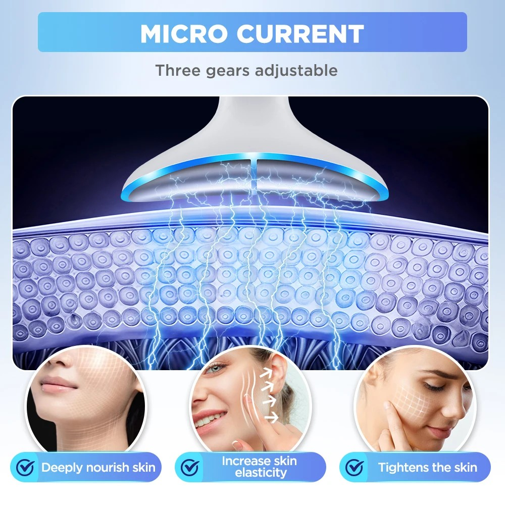 3 Modes Skin Lifting Firming Facial Massager Skin Care Tool LED Double Chin Remover Machine